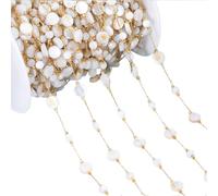 DOSERTY Catene di perline versatili ornamento moda perline sfaccettate catena gioielli in acciaio inox 1m per la lavorazione cavigliere catene di perline forniture, Misura unica, come descritto, come