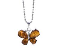 DOSERTY Collana con ciondolo a forma di volpe, amuleto portafortuna, con ciondolo a forma di goccia, catenina per clavicola, occhio di tigre, collana girocollo con occhio di tigre, per donne e bambini