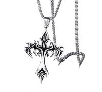 DOSERTY Collana da uomo in stile retrò, con crocifisso, fatta a mano, unisex, da indossare tutti i giorni, accessorio per il collo, con simbolo di fede