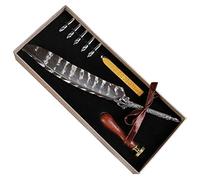 DOSERTY Lusso Vintage Piuma Quill Dip Calligrafia Penna Stilografica Scrittura 5 Pennini Set Cancelleria Stilografica Penne Per La Scrittura