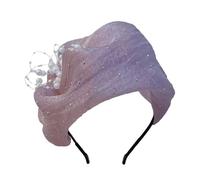 DOSERTY Lussuoso copricapo regolabile per Halloween, unisex, in peluche, per feste e fasce di seta nera alla moda quotidiana