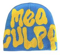 DOSERTY MEA Culpa Beanies Dupes Y2K Lettera Stampa Cappello Maglia Skullies Slouchy Skull Cap MEA Culpa Beanies Dupes, Blu, giallo, Taglia unica