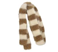 DOSERTY Sciarpa magra popolare per l'autunno lavorato a maglia sottile donne lunghe sciarpe a righe Neckwear peluche scaldacollo occhio cattura freddo, cachi, Taglia unica