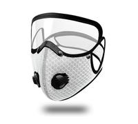 DOSERTY Unisex regolabile riutilizzabile lavabile proteggere la bocca copre con valvole di respirazione in carbonio sport copertura viso mezza faccia sport