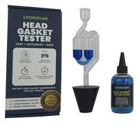 DOSIDIAG Tester per guarnizione testata - fino a 50 test - Rilevatore di perdite CO₂ Motore Benzina & Diesel - Kit universale con liquido reattivo blu - Diagnosi rapida e affidabile Auto Moto Camion