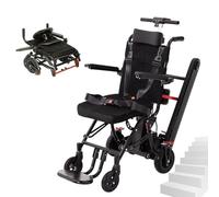dosiwlatever Combinazione di montascale Elettrico Pieghevole Leggero + Sedia a rotelle Manuale, 2 in 1, con poggiatesta, su e Giù per Le Scale, Display LCD Intelligente, carico 330 libbre