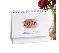 Doslilyy Calendario da scrivania 2026, calendario mensile da tavolo 2025-2026, rilegatura a filo, planner mensile estetico, per casa, appartamento, ufficio, scuola, dormitorio, insegnanti, studenti