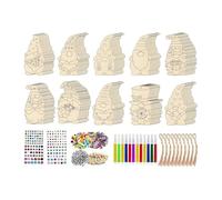 Doslilyy Ornamenti natalizi in legno non finiti | Kit di ciondoli natalizi da dipingere | Ornamento in legno verniciabile per decorazioni invernali fai da te per la casa festival forniture per feste