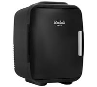 DOSNTO Cooluli Classic Black 4 Liter Compact Cooler Warmer Mini Fridge with AC/DC/USB Power - Great for Bedroom, Office, Car, Dorm - Portable Makeup Skincare Fridge
