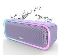 DOSS SoundBox Pro, altoparlante Bluetooth, 20 W, suono stereo, extra basso, IPX6, impermeabile, batteria 20 ore, luce colorata, scatola Bluetooth per esterni, spiaggia, casa, giardino, viola