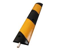 Dossi in gomma resistente con doppi canali via cavo, giallo e nero, ideale per asfalto e ghiaia, cuscinetti per salita per garage (100 x 30 x 4,8 cm)