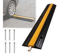 Dosso Artificiale per Garage Gialla e Nera, Dossi Artificiali Resistenti, Canalina Passacavi Calpestabile in Gomma, Adatta per Fabbriche e Scuole (100 * 15 * 3 CM)