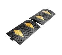 dosso stradale, 2 pezzi di dossi rallentatori in gomma, zona di decelerazione modulare for vialetto, 19,6" di soglia, rampa di accesso(19.6x13.7x1.57")