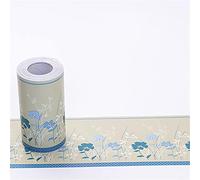 Dostear Bordi Greche Pannelli Adesivi Bordo Adesivo per Pareti Striscia Adesiva Muro Decorativa Greca Adesiva per Parete fiori blu 10 X 1000CM