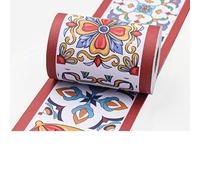 Dostear Bordo Decorazione Autoadesiva Rimovibile per Cucina Bagno Piastrelle Adesivo per Pareti Autoadesiva Vene Rosse 10cm X 1000cm
