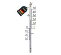 Dostmann 12.5011.54 Termometro per Interni ed Esterni in Metallo, Colore: Argento