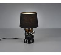 DOSY LAMPADA TAVOLO CERAMICA NERA BULLDOG CON OCCHIALI H. 29CM 1 LUCE ATTACCO E14