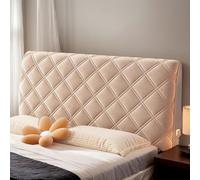DOSYCOVUR Copri Testata Letto 1 Piazza E Mezza Elasticizzato Imbottito in Velluto Per Testiera Letto Matrimoniale Protezione Completa Antipolvere Lavabile Spessa E Morbida,B,130cm