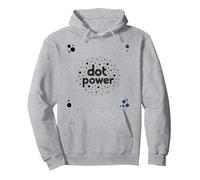 DOT Boys Power: Arte Grafica a Pois giocoso Felpa con Cappuccio, Unisex per Adulti, Grigio Melange, XL