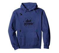 DOT Boys Power: Arte Grafica a Pois giocoso Felpa con Cappuccio, Unisex per Adulti, Navy, XL