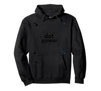 DOT Boys Power: Arte Grafica a Pois giocoso Felpa con Cappuccio, Unisex per Adulti, Nero, XL