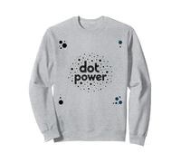 DOT Boys Power: Arte Grafica a Pois giocoso Felpa, Unisex per Adulti, Grigio Melange, M