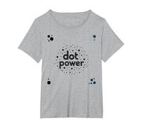 DOT Boys Power: Arte Grafica a Pois giocoso Maglietta, Donna Plus-Size, Grigio Melange, 5X