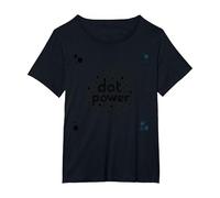 DOT Boys Power: Arte Grafica a Pois giocoso Maglietta, Donna Plus-Size, Nero, 5X