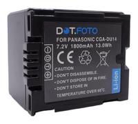 Dot.Foto CGA-DU12, CGA-DU14, VW-VBD140 Premium 7.2v / 1800mAh Batteria Ricaricabile per Panasonic VDR-D152, VDR-D160, VDR-D200, VDR-D220, VDR-D230, VDR-D250, VDR-D300, VDR-D310