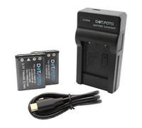 Dot.Foto LI-40B, LI-42B Premium 740mAh Batteria (x2) & LI-40C tipo Caricabatterie USB Compatto per Olympus C-25, C-520, C-540, C-550, C-560, C-570 / D-630 ZOOM, D-720, FE-20, FE-150, FE-160, FE-5035
