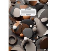 Dot Graphing 2x2, A4 Notebook with Numbered Pages & Table of Contents - Circlescape Symphonies Motif in a Grey and Conker Brown Background with White, ... for Students, Professionals and Creatives.