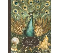 Dot Grid Notebook: Dot Grid Style Notebook with 108 Cream Colored Pages for Bullet Journaling with a Vintage Peacock Cover