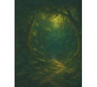 Dot Grid Notebook - Forest Waterfall Path: A calming dotted journal inspired by flowing water, soft greenery, and peaceful woodland spaces.