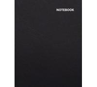 Dot Grid Notebook - Large 8.5 x 11 | 120 Pages | Black Leather Texture Look