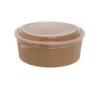 DOT Horca Solutions 50 CIOTOLE CON COPERCHI PET in cartoncino 1300 ML insalatiere AVANA carta kraft ciotola marrone bowl asporto food delivery insalate pokè zuppe pasta take away usa e getta