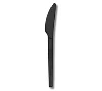 DOT Horeca Solutions 100 Coltelli CPLA monouso nere 17 CM compostabili biodegradabili posate in fibra di zucchero usa e getta bio eco nero black nero umido cucchiaio ristoranti bar pizzerie