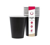 DOT Horeca Solutions 1000 Bicchieri NERI in cartoncino 180 ML carta monouso usa e getta acqua caffè the cappuccino cioccolata bicchiere nero bevande calde biodegradabili compostabili e riciclabili