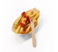 DOT Horeca Solutions 1000 Forchettine in legno di betulla 8,5 cm monouso per patate fritte posate bio usa e getta biodegradabili compostabili umido ristoranti bar pizzerie pub patatine polpette
