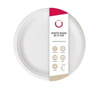 DOT Horeca Solutions 1000 Piatti piani bianchi carta bagassa 17 CM usa e getta monouso polpa di cellulosa compostabili bio bianco asporto catering ristoranti pub party feste delivery
