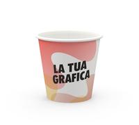 DOT Horeca Solutions 4000 Bicchieri in cartoncino monouso 90 ML personalizzati su base bianca asporto delivery catering bar pub ristoranti per il tuo brand