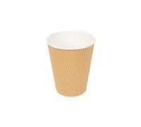 DOT Horeca Solutions 50 Bicchieri DOPPIA PARETE avana 120 ML in cartoncino kraft marrone parete ondulata e rivestimento interno PE biodegradabili asporto take away delivery bevande calde