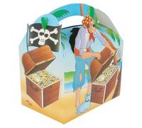 DOT Horeca Solutions 50 PEZZI Scatola Happy Meal 15.5 x 10.5 x 17.5 cm Box tema PIRATI per feste menù bambini party compleanni picnic porta cibo vari colori e fantasie