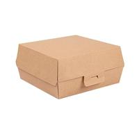 DOT Horeca Solutions 50 Scatole hamburger e panini AVANA richiudibile in cartoncino 14x12,5x9 CM scatola asporto delivery usa e getta fast food bar pub panino bio compostabile riciclabile carta kraft