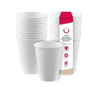 DOT Horeca Solutions 500 Bicchieri BIANCHI cartoncino 240 ML carta monouso usa e getta acqua caffè the cappuccino bicchiere bianco bevande calde biodegradabili compostabili e riciclabili bicchierini