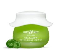 Dot & Key Cica Gel notte calmante per la pelle, 60 ml, gel lenitivo per pelli grasse e soggette ad acne, riduce il rossore, equilibra l'olio e promuove una carnagione più chiara