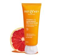 DOT & KEY Gel detergente viso con vitamina C + E, super luminoso, per pelli luminose e luminose, per tutti i tipi di pelle, con tripla vitamina C, detergente viso per donne e uomini, 100 ml