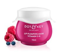 Dot & Key Maschera rimpolpante per labbra con vitamina C + E per labbra naturalmente luminose, attenua la pigmentazione delle labbra, leviga le labbra traballanti e secche, maschera per labbra morbide