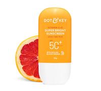 DOT & KEY Vitamina C + E Super Bright Sunscreen Spf 50 | Protezione dalla luce acquosa, UVA/UVB e dalla luce blu | Per una pelle uniforme tonica e luminosa | Con liquido SPF 50+++ | Nessun cast bianco