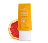 DOT & KEY Vitamina C + E Super Bright Sunscreen Spf 50 | Protezione dalla luce acquosa, UVA/UVB e dalla luce blu | Per una pelle uniforme tonica e luminosa | Con liquido SPF 50+++ | Nessun cast bianco