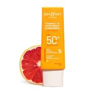 DOT & KEY Vitamina C + E Super Bright Sunscreen Spf 50 | Protezione dalla luce acquosa, UVA/UVB e dalla luce blu | Per una pelle uniforme tonica e luminosa | Con liquido SPF 50+++ | Nessun calco